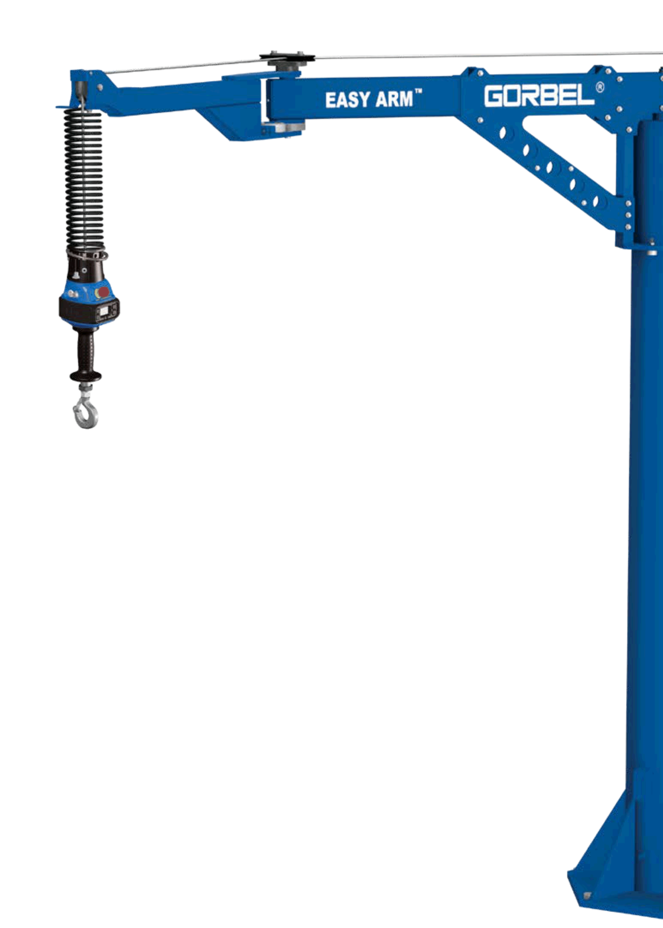 Gorbel Easy Arm lift-arm system – freestanding column or ceiling mount
